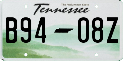 TN license plate B9408Z