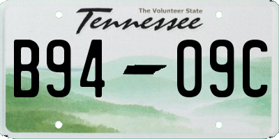TN license plate B9409C
