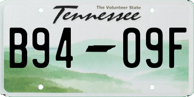 TN license plate B9409F