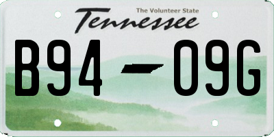 TN license plate B9409G
