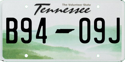 TN license plate B9409J