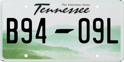 TN license plate B9409L
