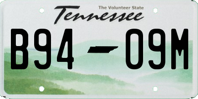 TN license plate B9409M