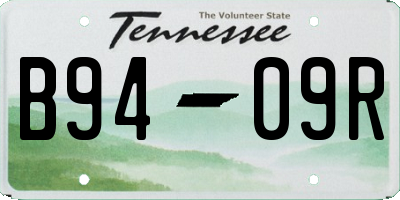 TN license plate B9409R