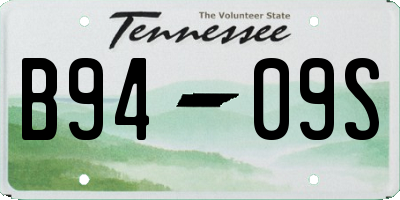 TN license plate B9409S