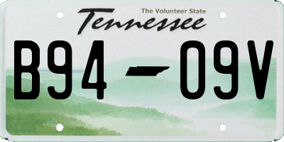 TN license plate B9409V
