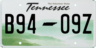 TN license plate B9409Z