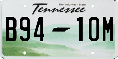 TN license plate B9410M