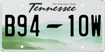 TN license plate B9410W