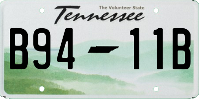 TN license plate B9411B