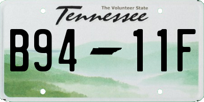 TN license plate B9411F