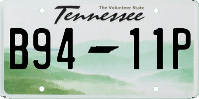 TN license plate B9411P