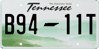TN license plate B9411T