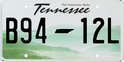 TN license plate B9412L