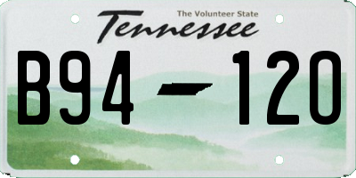 TN license plate B9412O