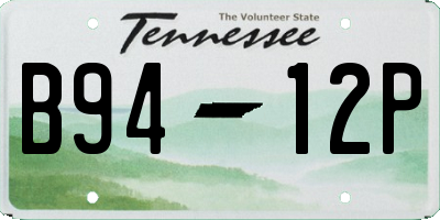TN license plate B9412P