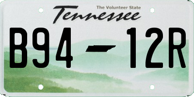 TN license plate B9412R