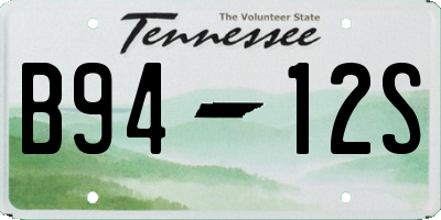 TN license plate B9412S