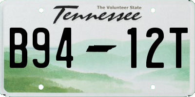 TN license plate B9412T