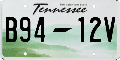 TN license plate B9412V