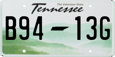 TN license plate B9413G