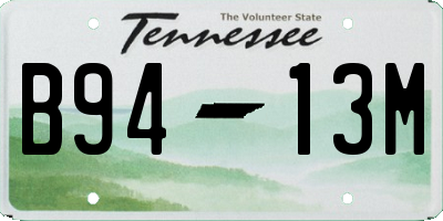 TN license plate B9413M
