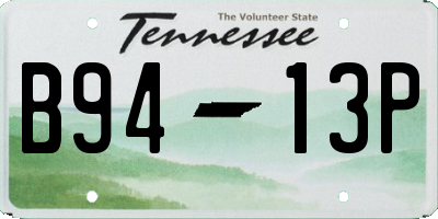 TN license plate B9413P