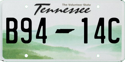 TN license plate B9414C