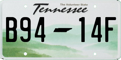 TN license plate B9414F