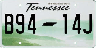 TN license plate B9414J