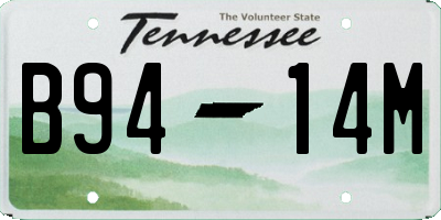 TN license plate B9414M
