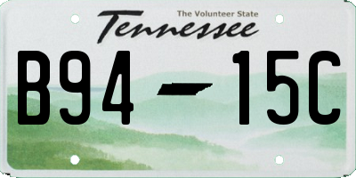 TN license plate B9415C