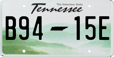 TN license plate B9415E