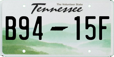 TN license plate B9415F