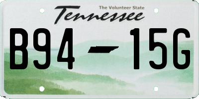 TN license plate B9415G