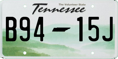 TN license plate B9415J