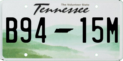 TN license plate B9415M