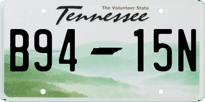 TN license plate B9415N