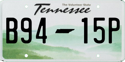 TN license plate B9415P