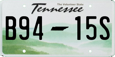 TN license plate B9415S