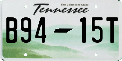 TN license plate B9415T