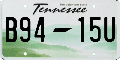 TN license plate B9415U