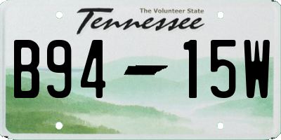 TN license plate B9415W
