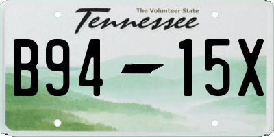 TN license plate B9415X