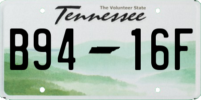 TN license plate B9416F
