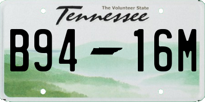 TN license plate B9416M