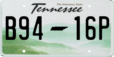TN license plate B9416P