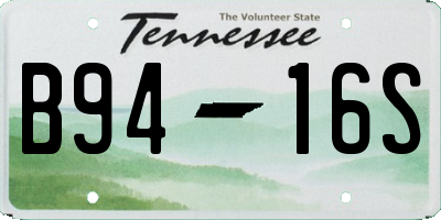 TN license plate B9416S