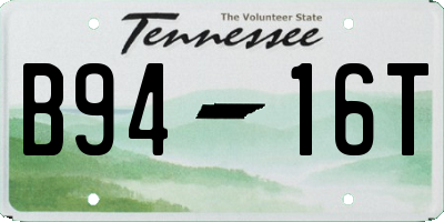 TN license plate B9416T