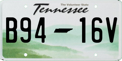 TN license plate B9416V